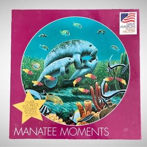 Manatee Beach 500 Piece Jigsaw Great American Puzzle 20.5” Round COMPLETE!